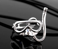 Solid 925 Sterling Silver Snorkel Mask Pendant