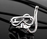 Solid 925 Sterling Silver Snorkel Mask Pendant